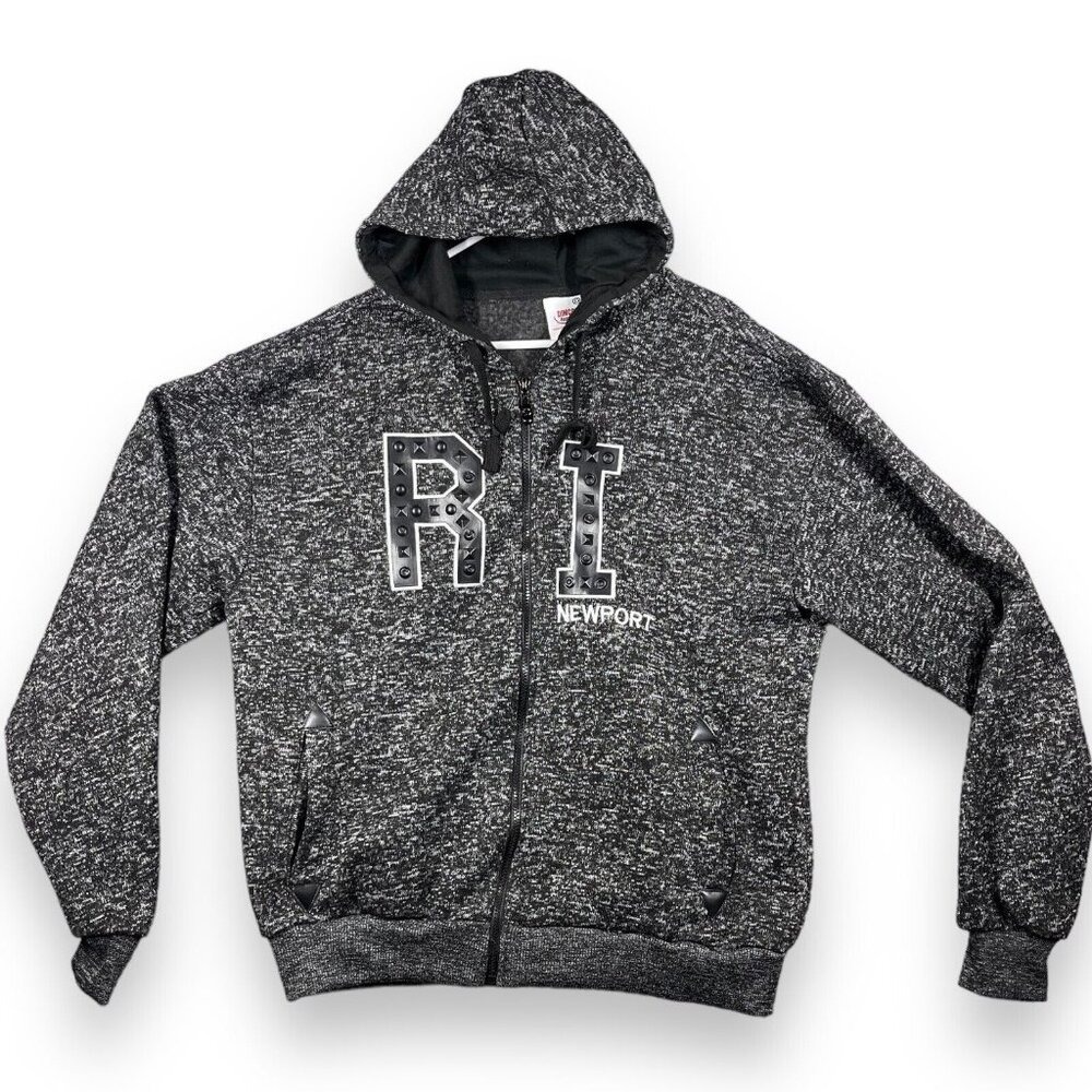 Dimco Apparel Newport RI Black/White Full Zip/Drawstring XL Fleece Hoodie